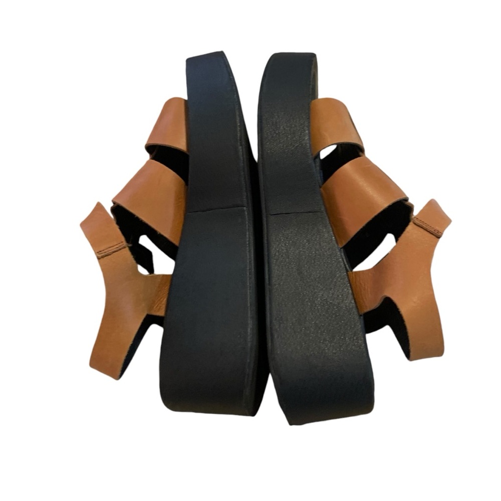 Free People Tan Leather Platform Sandals - Picture 4 of 7